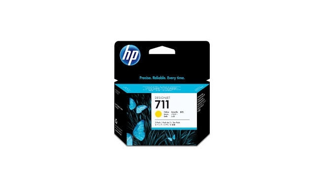 HP 711 3-pack (CZ136A) Ink Cartridge, Yellow
