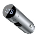 Baseus Car Charger Bluetooth Fm Transmitter Energy Column MP3 PPS QC 2xUSB 18W Silver (CCNLZ-C0S)