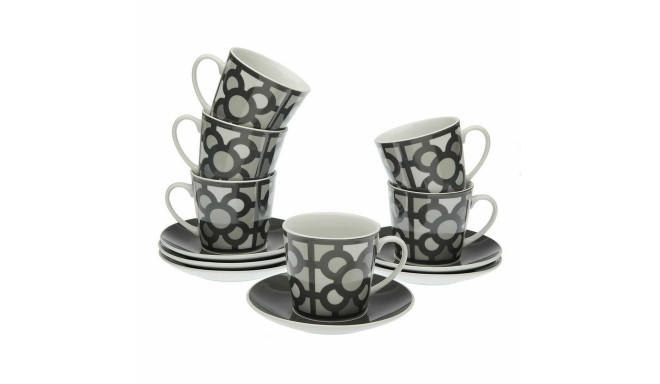 Komplekts 6 tējas tasītes ar apakštasītēm Versa Urbana Porcelāns 9 x 14 x 14 cm 10,5 x 8 x 6 cm 14 x