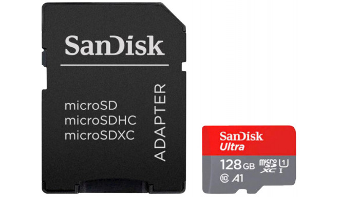 Sandisk mälukaart microSDXC 128GB Ultra A1+ adapter