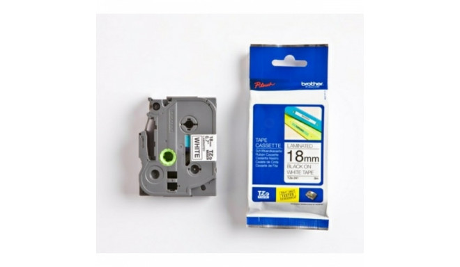 Brother TZe-241 (TZE241) Laminated Label Tape cassette P-touch, Black on White 18mm, 8m
