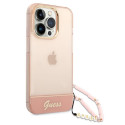 Original faceplate case GUESS GUHCP14XHGCOHP for iPhone 14 PRO MAX (IML Electro Cam w. Strap Translu