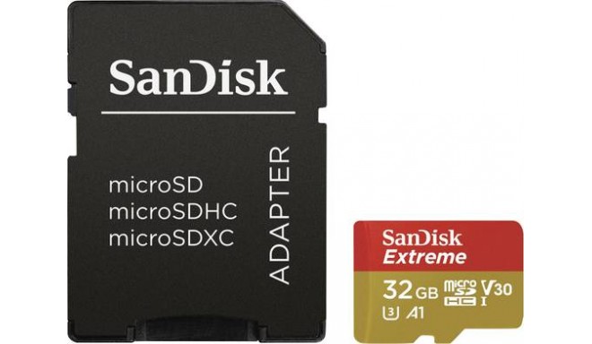SanDisk memory card microSDHC 32GB Action Extreme A1 + adapter