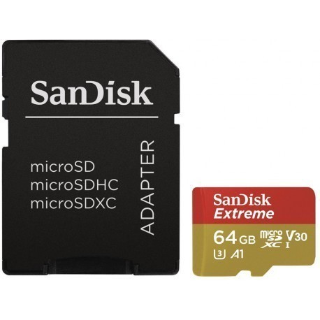 SanDisk mälukaart microSDXC 64GB Action Extreme A1 + adapter