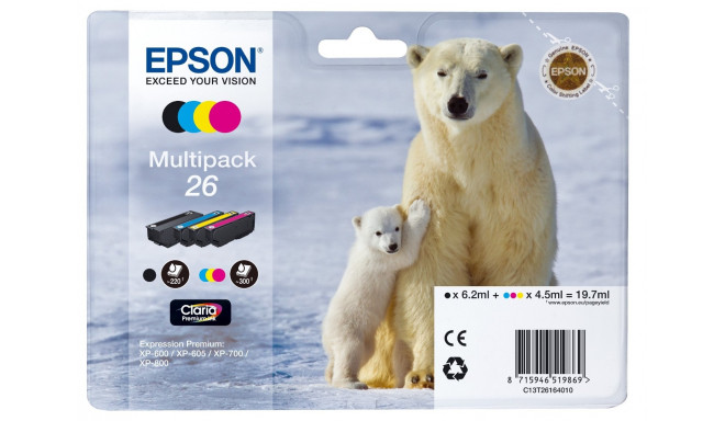Epson tindikassett Multipack C13T26164010 Polar Bear