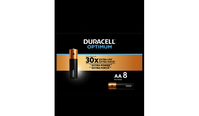 Patareid Duracell Optimum AA LR6 1,5V Alkaline, 1 pakk (pakis 8tk)