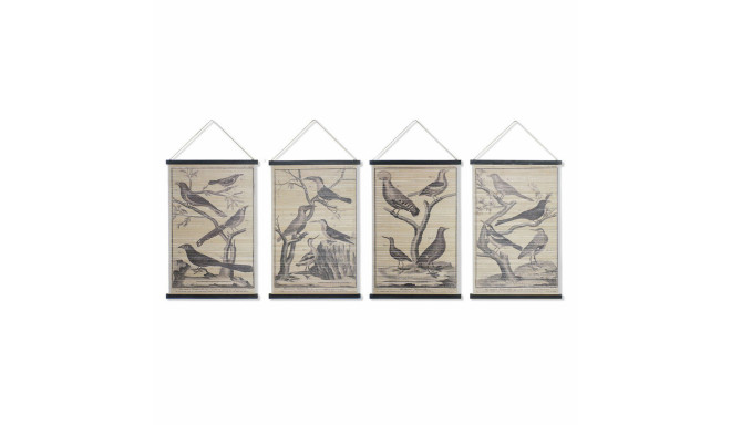 Canvas DKD Home Decor Birds 60 x 2 x 90 cm Cottage (4 Pieces)