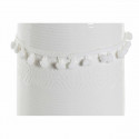Vase DKD Home Decor Cotton White Stoneware Pompoms Pompom (12 x 12 x 24 cm)