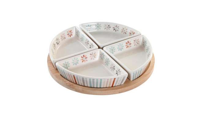 Snack tray DKD Home Decor 21,5 x 21,5 x 1 cm Multicolour Stoneware