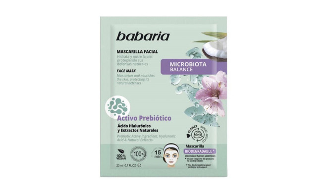 BABARIA ACIDO HYALURONICO MASCARILLA FACIAL MICROBIOTA 20ML