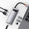 BASEUS HUB Metal Gleam Series 6-in-1 Multifunctional Type C Docking Station CAHUB-CV0G Gray