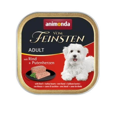 ANIMONDA Vom Feinsten Adult Beef and turkey heart - wet dog food - 150g