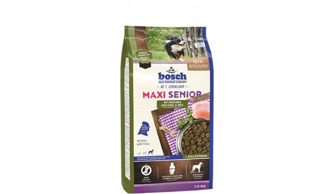 Bosch Hundefutter Maxi Senior Geflügel, 1er Pack (1 x 12.5 kg) Poultry, Rice