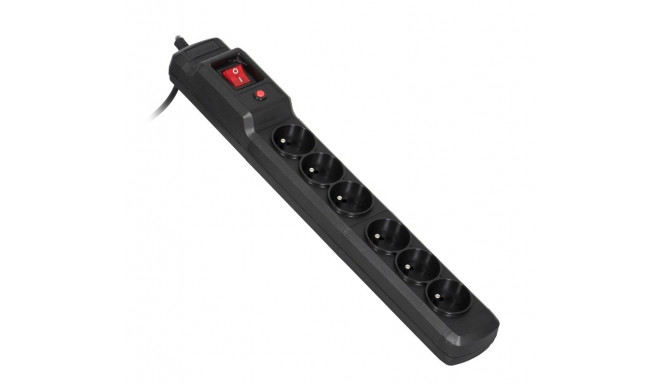 Activejet COMBO 6GN 5M black power strip with cord