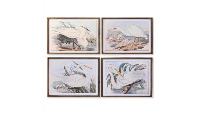 Glezna DKD Home Decor Egle Stikls 70 x 50 x 2 cm Gārnis (4 Daudzums)