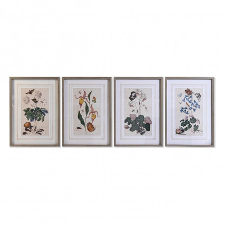 Glezna DKD Home Decor Egle Stikls 50 x 65 x 2,5 cm 50 x 2,5 x 65 cm 50 x 2,5 x 70 cm Цветы (4 Daudzu