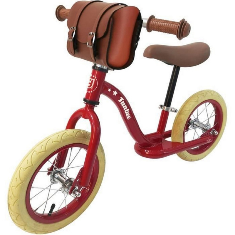Children's Bike Funbee Retro Balance Bike Rucksack Red Brown Children