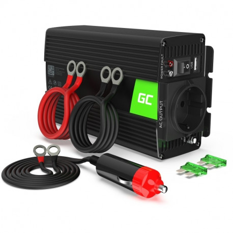 Green Cell KFZ Spannungswandler Power Inverter 12V > 230V 300/600W Black