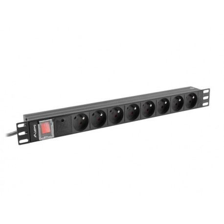 LANBERG POWER STRIP PDU RACK 19" (1U, 16A, 6X 230V PL, 2m)