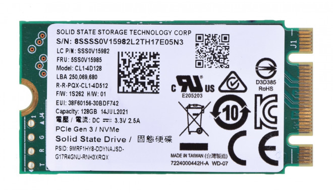 Liteon M.2 NVMe 2242 128GB PCIe Gen 3x2 Solid State Drive After the tests