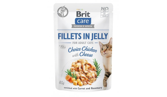 BRIT Care Fillets in Jelly chicken and cheese - wet cat food - 85 g