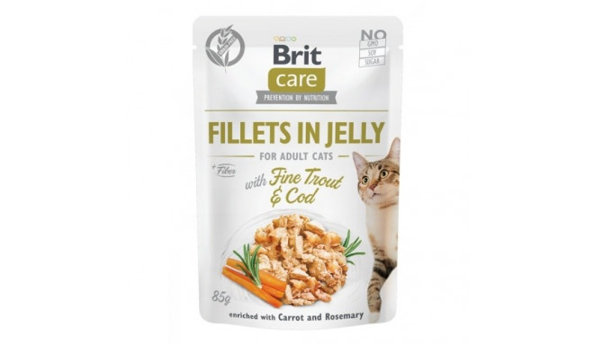 BRIT Care Fillets in Jelly - trout and cod fillets in jelly - wet cat food - 85 g