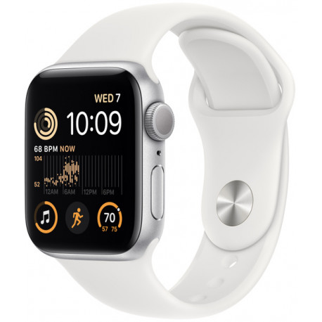 Apple Watch SE 2 GPS 40mm Sport Band, silver/white
