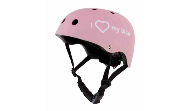 Kask M dla dzieci 3-7 lat  HEART BIKE z lampką LED  różowy