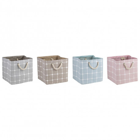 Decorative box DKD Home Decor Polyester EVA (30 x 30 x 30 cm) (4 Units)