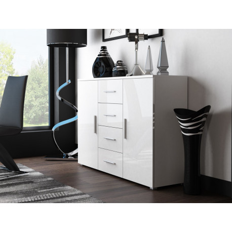 Cama elutoa kummut UNI WHITE valge/valge läikiv