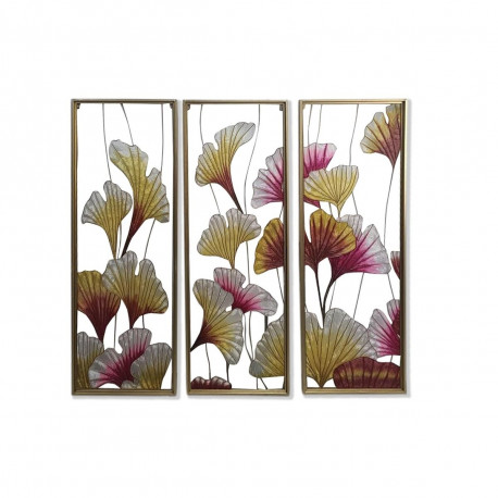 Kangas DKD Home Decor 3 Tükid, osad Troopiline Taime leht (122 x 3 x 122 cm)