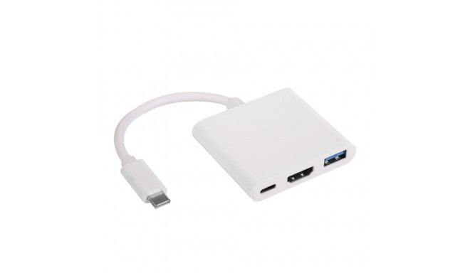 Akyga hub AK-AD-57 USB USB type C (m) / USB 3.0 A (f) / USB type C (f) / HDMI (f) 20cm