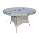 Laud ASCOT D121xH75cm, hall, alumiinium, plastikpunutis