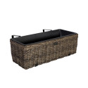 Кашпо балконное WICKER, 60x19xH18cм, тёмно-коричневый
