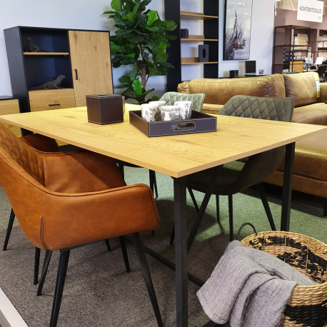 Dining table AMSTERDAM 160x90xH75cm, oak/black