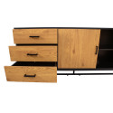 Kummut AMSTERDAM 160x40xH75cm, tamm/must