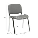 Klienditool ISO, 54,5x42,5xH82cm, iste: kangas: värvus: hall, raam: kroomitud