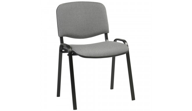 Klienta krēsls ISO 54,5xD42,5xH82/47cm, sēdeklis: audums, krāsa: pelēks, rāmis: melns