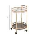 Serving cart GENUA D52xH79cm, gold