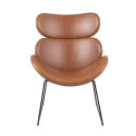 Atpūtas krēsls CAZAR 69x80xH90,5cm, sēdvieta un atzveltne: ādas imitācija, krāsa: brendijs, rāmis: m