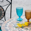 Rõdukomplekt MOSAIC laud ja 2 tooli (38665), D60xH70cm, mosaiikplaat: tumahall/pruun kivi, metallraa