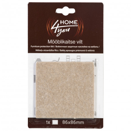 Mēbeļu aizsardzība filcs 86x86mm x 1gab, bēša