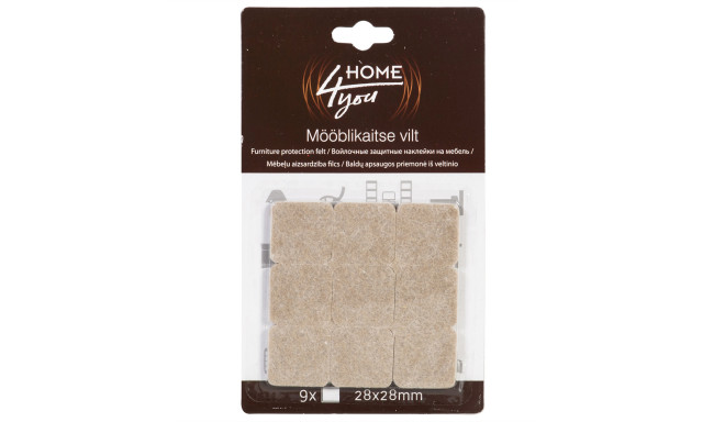 Mööblikaitse vilt 28x28mm x 9tk, beez