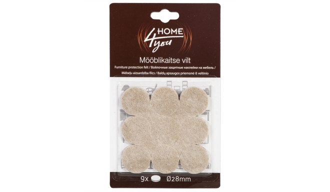 Mööblikaitse vilt D28mm x 9tk, beez