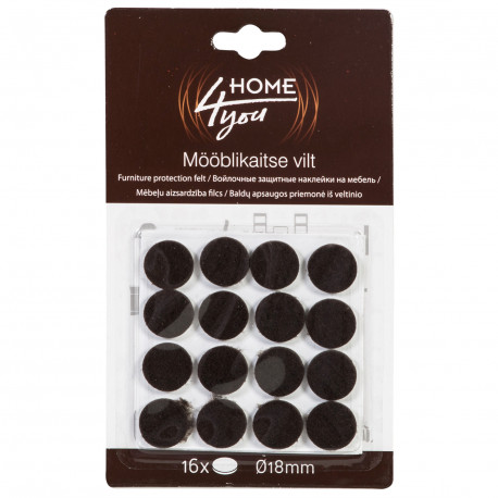 Mēbeļu aizsardzība filcs D18mm x 16gab, melns
