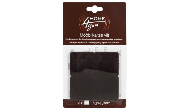 Mööblikaitse vilt 43x43mm x 4tk, must