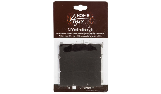 Mööblikaitse vilt 28x28mm x 9tk, must