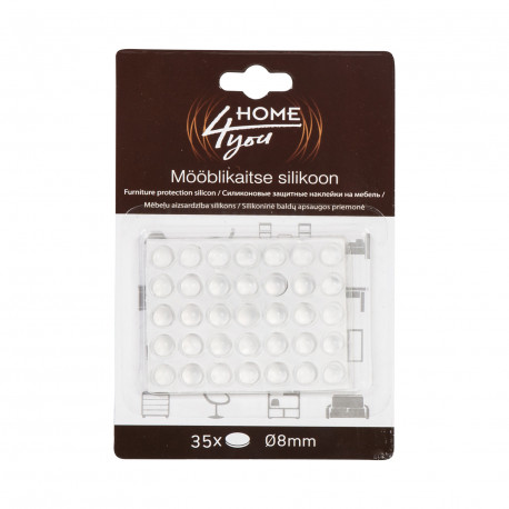 Furniture protective silicon spots D8mm, 35pcs
