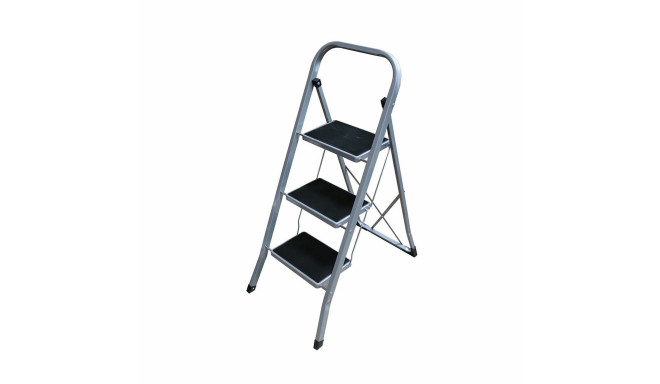 3-step folding ladder EDM Grey Steel (47 x 71 x 105 cm)