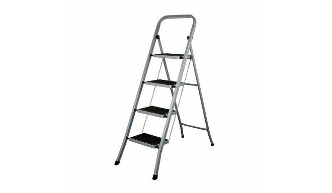 4-step folding ladder EDM Grey Steel (47 x 89 x 128 cm)